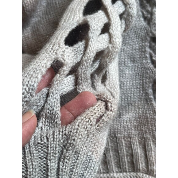 Main Strip Women’s Size Small Beige Gray Tie Dye Sweater Arm Cutouts Oversized - Picture 4 of 6